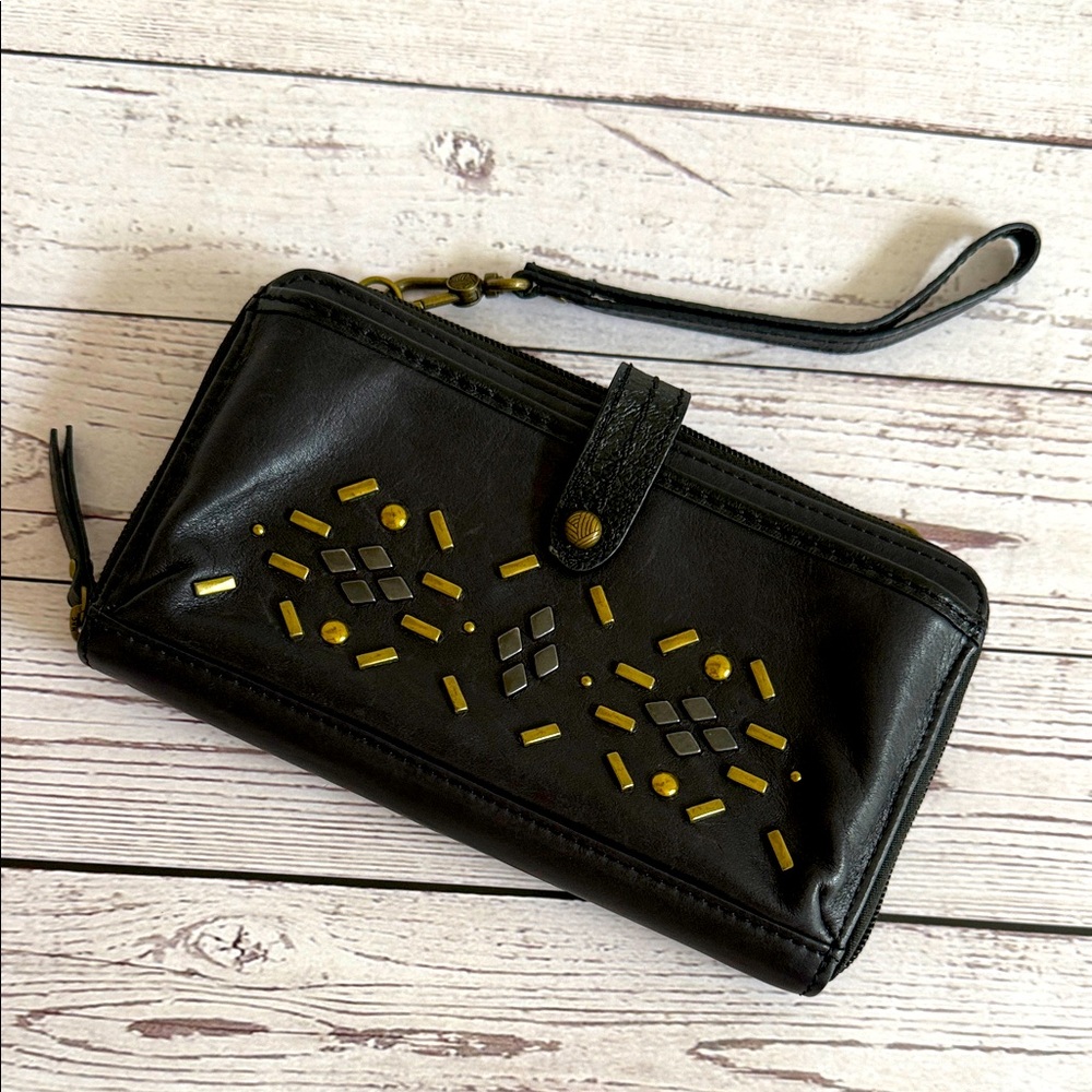 Sak Studded Leather Clutch Wallet